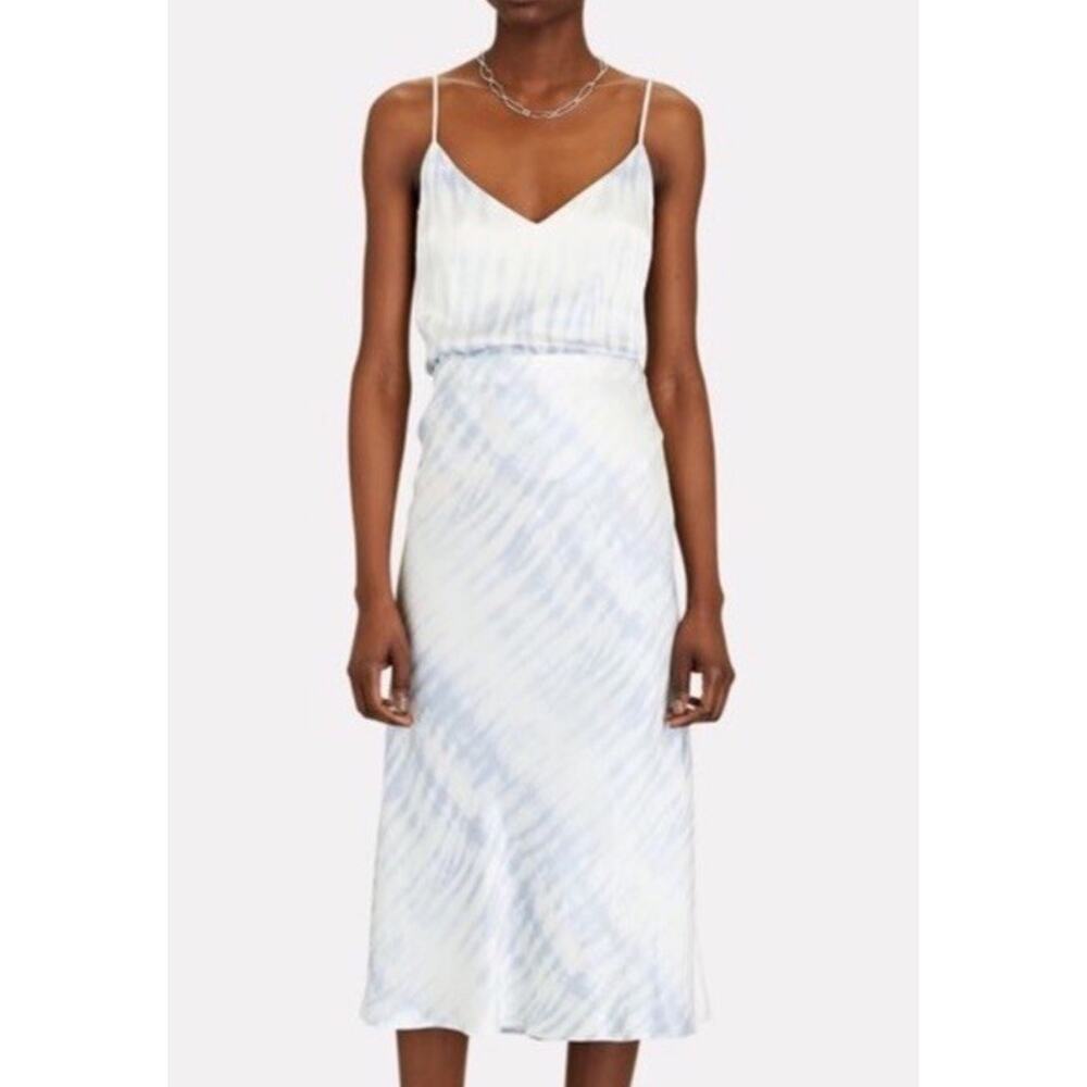 Rails SET Anya Tank Top Midi Skirt Blue Tide Satin Women's Size M Two Piece